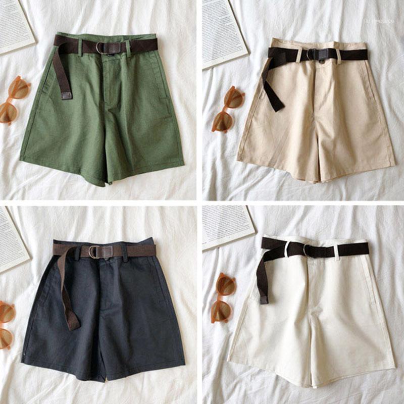 

Women' Shorts Casual Wide Leg Spring Summer Korean Version Simple Style High Waist Versatile Work Clothes With Belt1, White