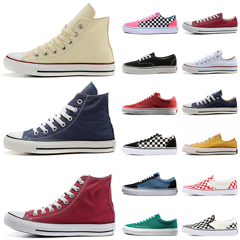 

Van 1970s Converses Chuck Taylor Canvas Shoes Skateboard Slip-on Fear of god All Stars OFF THE WALL Old Skool OG Classic White Mens Women Fashion Casual Trainers, B (12)