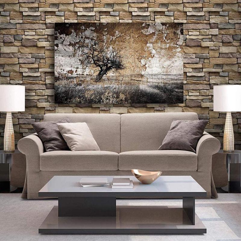 

Wall Stickers PVC Vintage Brick Waterproof Self Adhesive Wallpaper For Living Room Decor Bedroom Peel Stick Paper A C1K0