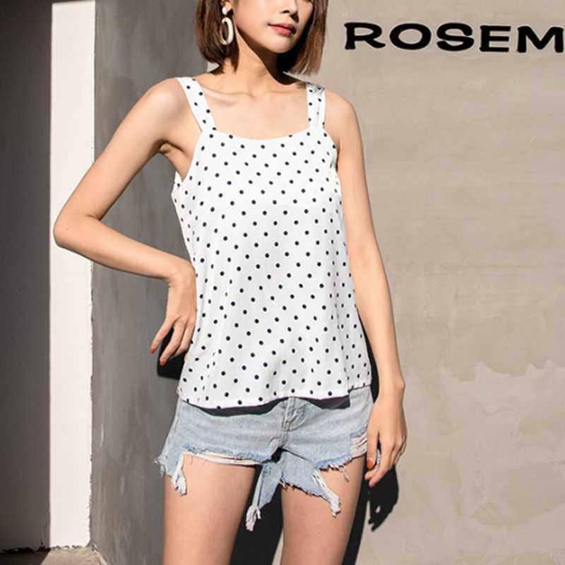 

Fashion Polka Dot Summer Tank Top Casual Sleeveless Backless Streetwear Female Tops Camisoles Plus Size W184 210526, Black