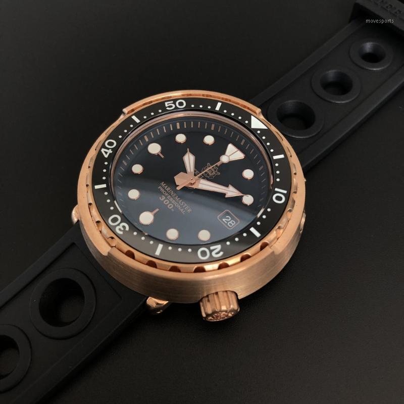 

Germany Import Tin Bronze C3 Luminous Ceramic Insert NH35 Automatic 300m Dive Tuna Mechanical Watch Wristwatches, Ceramic-blue