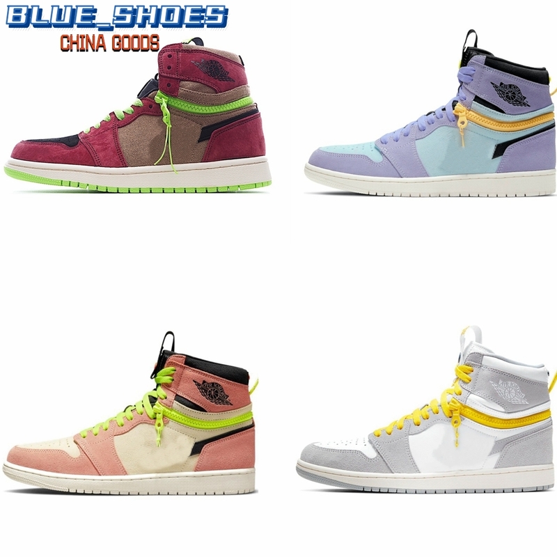 

2021 1 1s High Switch Basketball Shoes Men Women Rose Red Light Smoke Grey Purple Pulse Apricot Pink Removable Casual Sneakers Size 36-45, Customize