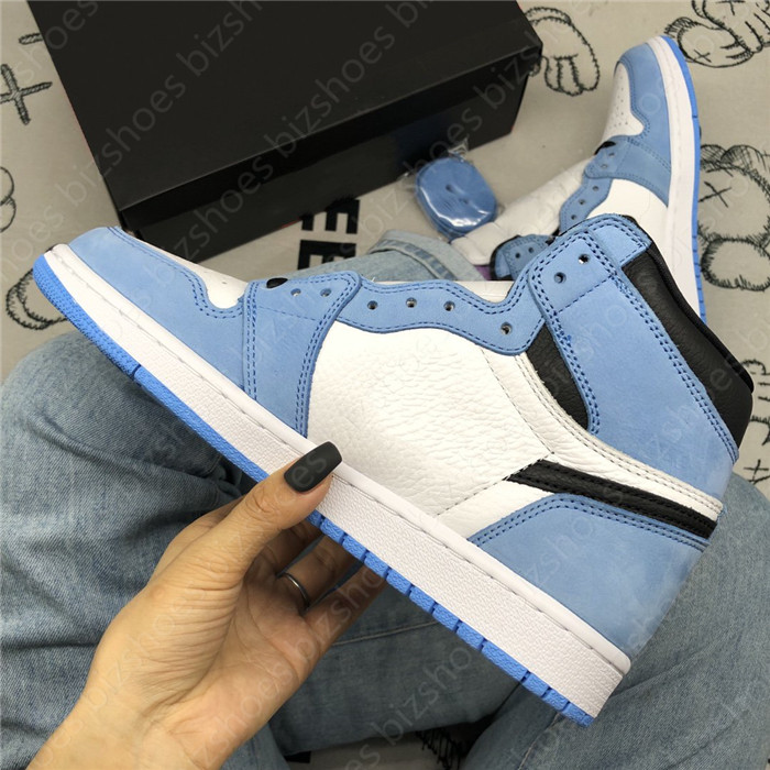 

University Blue Powder Blue Sneakers 1 High Trophy Room Mens UNC Sail LPL 1 Comfort Skate shoes 1s Obsidian Silver Toe basketball shoes