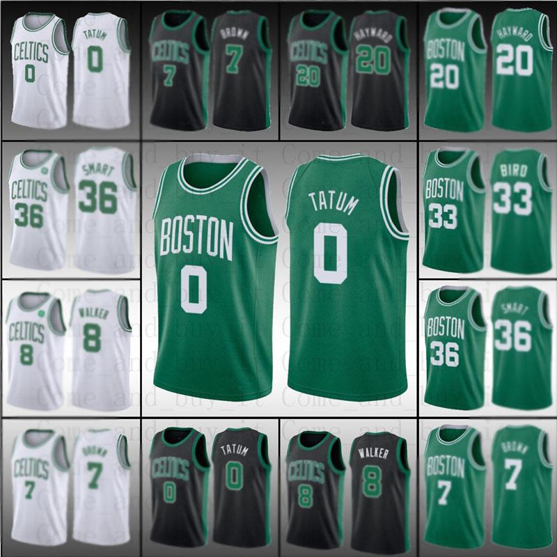 

Boston Celtics Jayson 0 Tatum Kemba 8 Walker Larry 33 Bird Jaylen 7 Brown Jerseys Marcus Gordon Smart Hayward Basketball Jersey zxx, Black;red