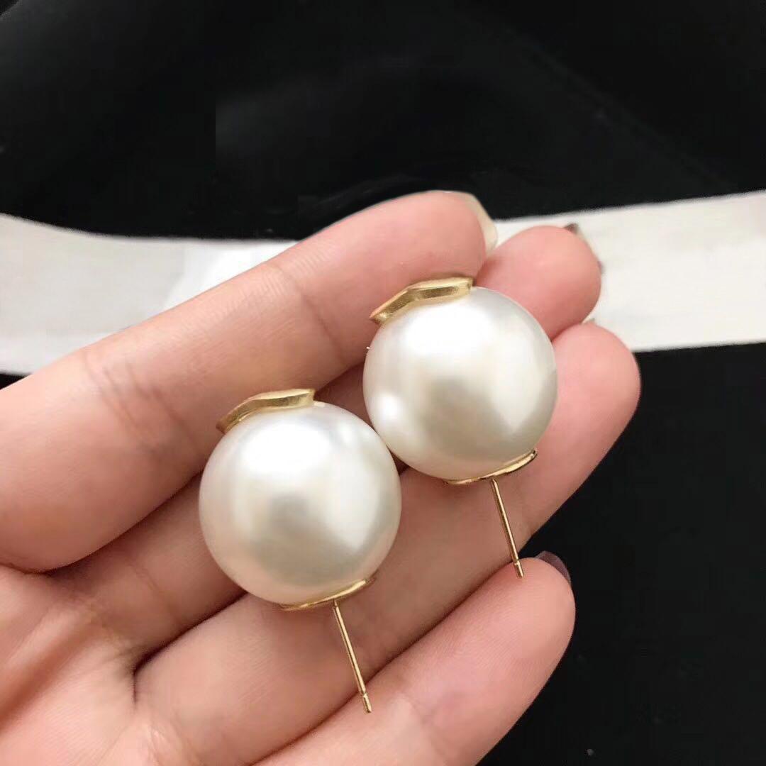 Fashion brand Have stamps pearl designer earrings for lady women Party wedding lovers gift engagement luxury jewelry for Bride With BOX-image-749517008