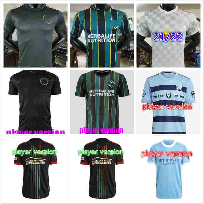 

player version MLS 2122 LOS ANGELES LA GALAXY inter Miami soccer jersey Sporting Kansas CityAtlanta New York CHICAGO City shirt, Black;yellow