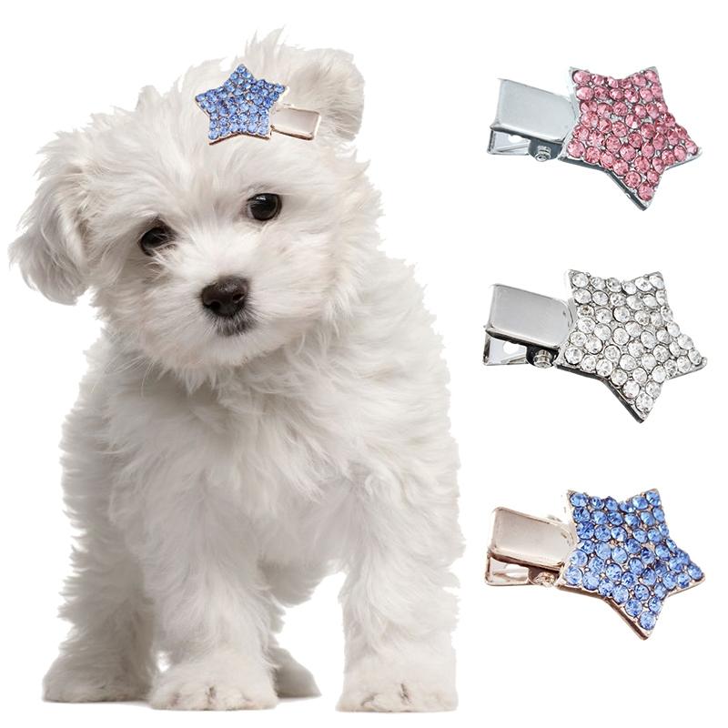 

Dog Apparel Cute Pet Hairpins Five-pointed Star Hair Clips Puppy Dogs Cat Yorkie Teddy Grooming Decor Accessories, Pet accessories