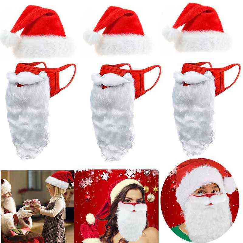 

Party mask 2022 Santa Claus beard funny drs white Christmas dustproof cotton mask
