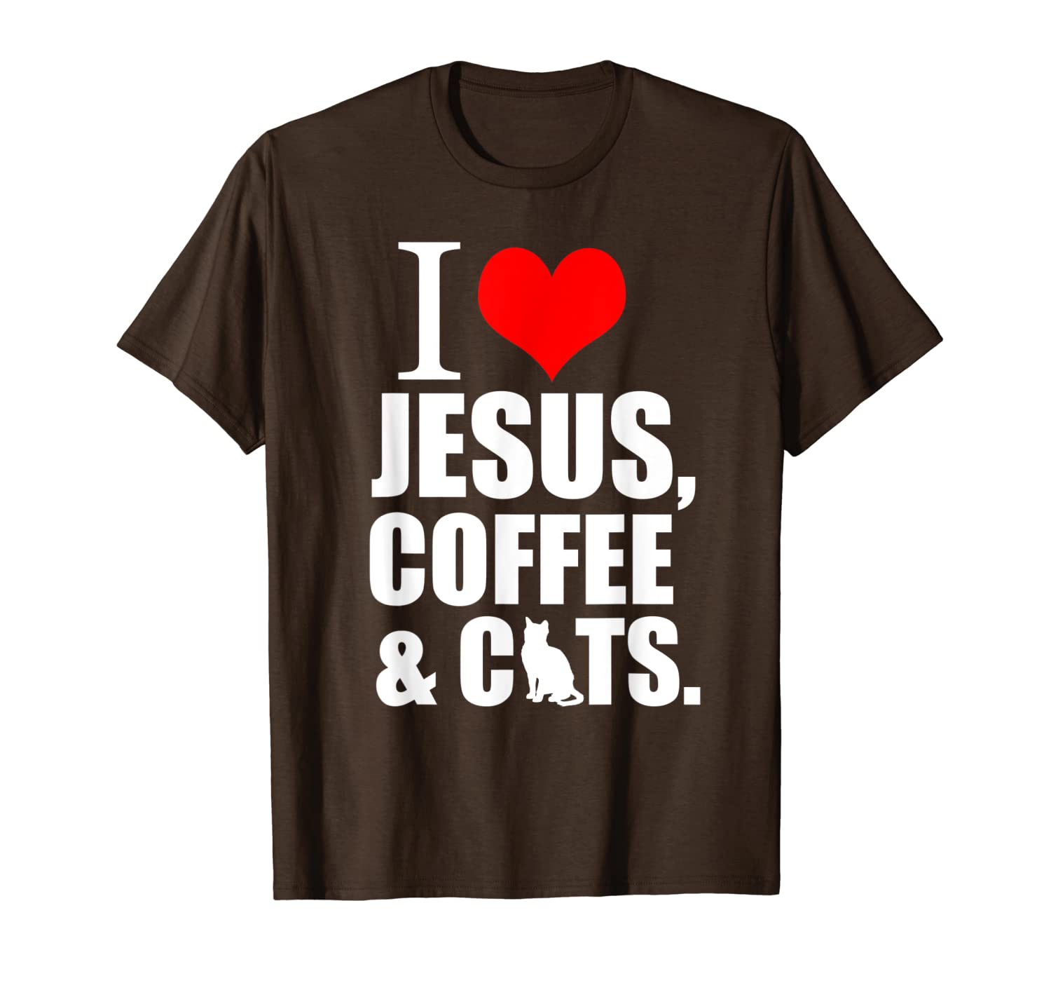 

storecastle: i love jesus coffee and cats funny gift t-shirt, White;black
