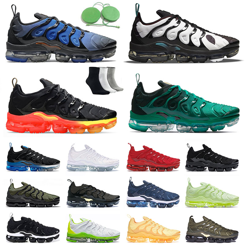 Chaussures de course TN Plus pour hommes Big Szie US 13 Hommes Femmes Griffey Tennis Tennis Ballon Knicks Vibes Triple Noir Blanc Frais Fresh Dar