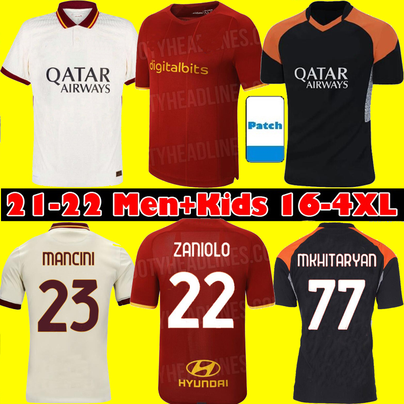 

Adult kids kit 20 21 22 ROMA home away soccer jersey 2021 PASTORE ROME DZEKO ZANIOLO EL SHAARAWY AS FOOTBALL SHIRTs, Black