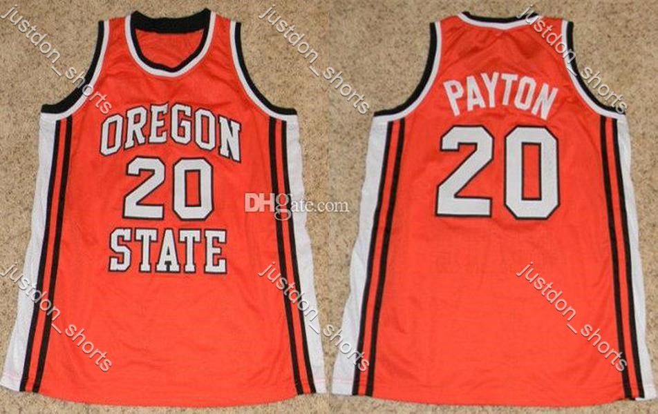 

Oregon State Beavers University Gary Payton #20 College Retro Basketball Jersey Mens Stitched Custom Any Number Name Jerseys Shirts, Black;red