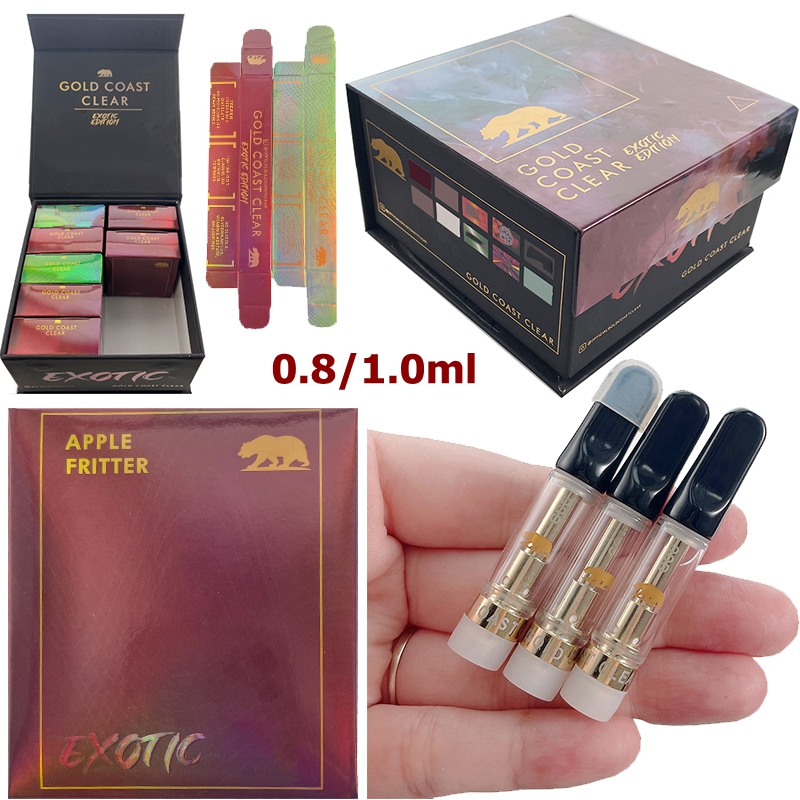 

GOLD COAST CLEAR Empty Vape Cartridge Packaging Atomizers 0.8ml 1ml Ceramic Cartridges Glass Tank Thick Oil Dab Wax Vaporizer Carts E Cigare