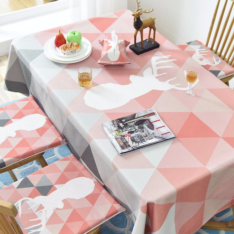 

pink fields Tablecloths Polyester Cotton linen Table Cover Modern Brand Table Cloth, As pic