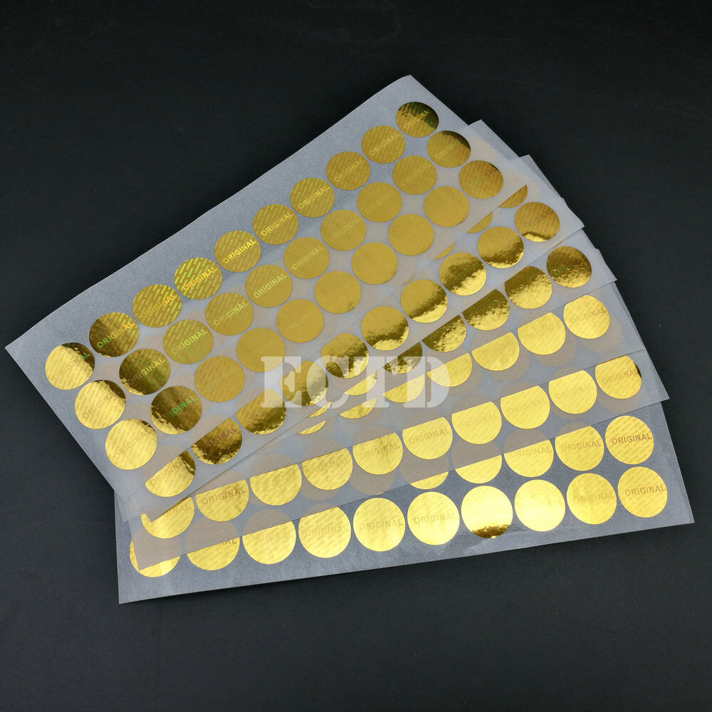 

Lowest Price 2000PCS Gold Original Hologram Security Labels Tamper Evident Sticker 0.6"
