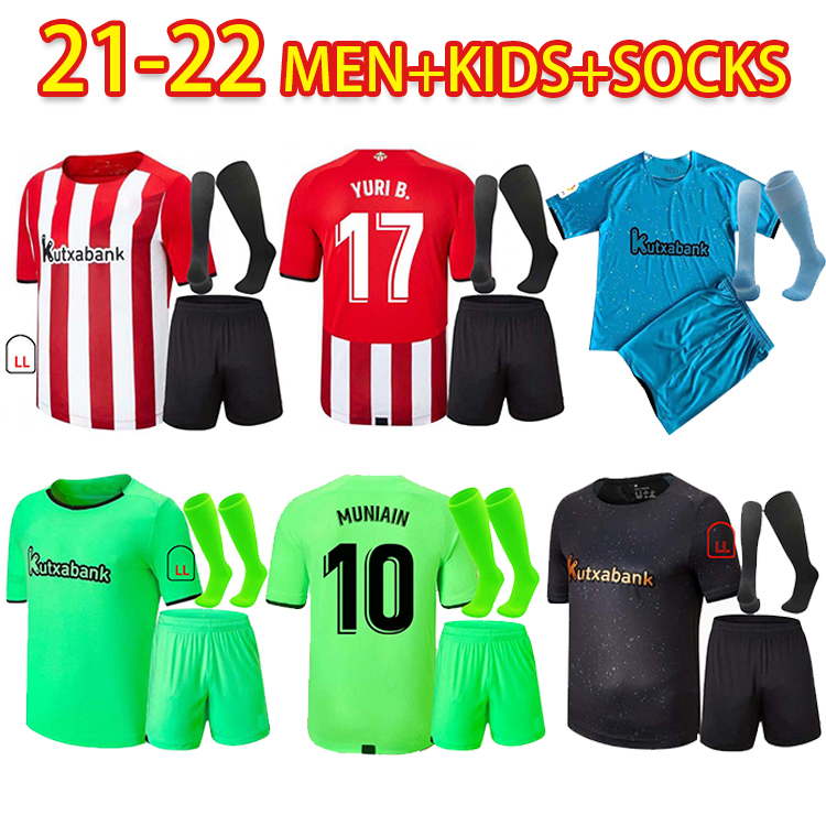 

21 22 Bilbao Soccer Jerseys Athletic RAUL GARCIA WILLIAMS football shirt 2021 2022 VILLALIBRE MUNIAIN MARTINEZ YURI I.MARTINEZ Men Kids kit, Black;yellow