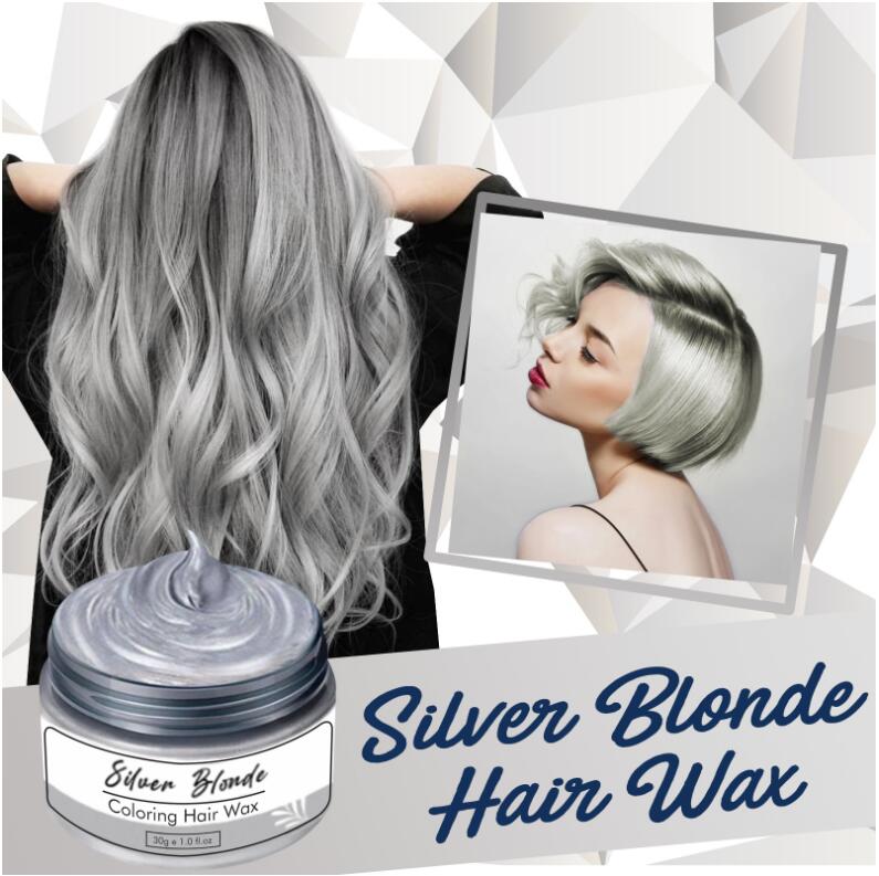 

Temporary Silver Gray Hair Wax Pomade for People, Luxury Coloring Mud Grey Hair Dye, Washable Treatment with All Day Hold, Non-Greasy Hairstyle Wax