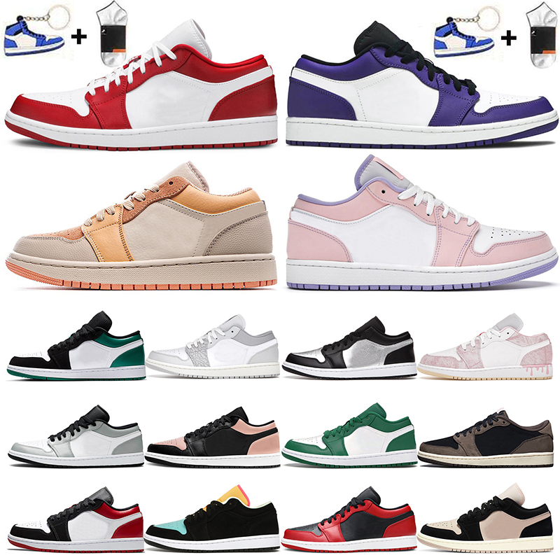 

2022 Women Mens Jumpman 1 1s Low Basketball Shoes Trainers Sneakers Panda Light Smoke Grey Travis Chicago Flip Bred Paris White Tropical Twist, #a13 paris 36-45