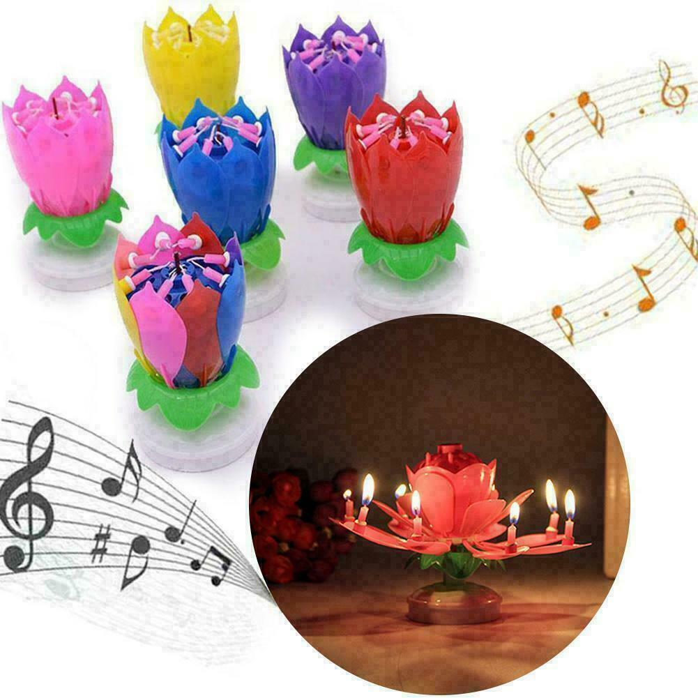 

Lotus Music Spin Candle Lotus Singing Birthday Party Cake Music Flash Candle Flower Music Candle Cake Accessories Birthday Holiday Supplies