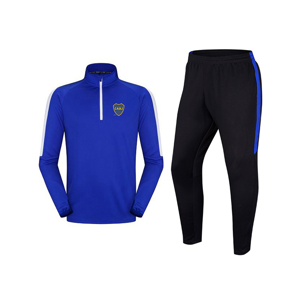 

21 Boca Juniors Men's Tracksuits Jersey Adult Clothes Set Running Jackets Sports Clothing Long Sleeve Jacket Kids Football Training Uniforms, Gray