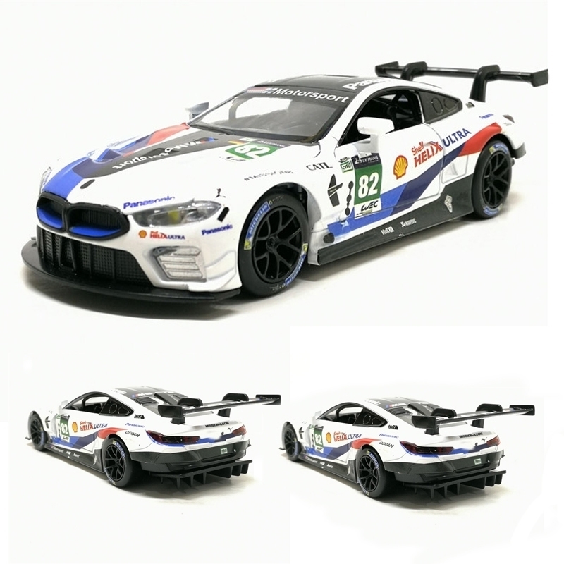 

1:32 Scale M8 GTE Le Mans Diecast Metal Toy Model With Sound Light Racing Car Pull Back Educational Kids Toys Collection T200110