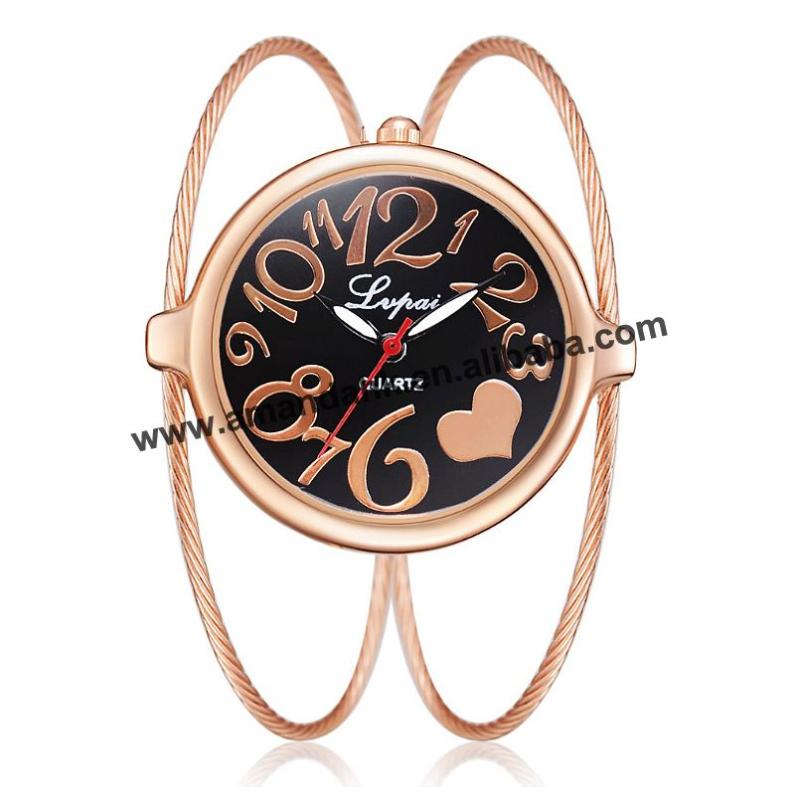 

Wristwatches Women's Fashion Casual Alloy Wire Quartz Analog Bracelet Bangle Wrist Watch Women Big Number Watches, Silver silver white