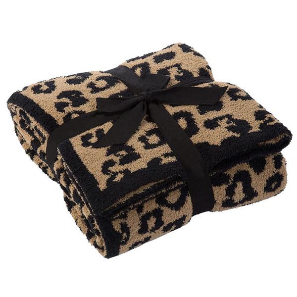 

Barefoot Dreams blanket top sell super soft 100% polyester microfiber feather yarn leopard zebra jacquard knit throw