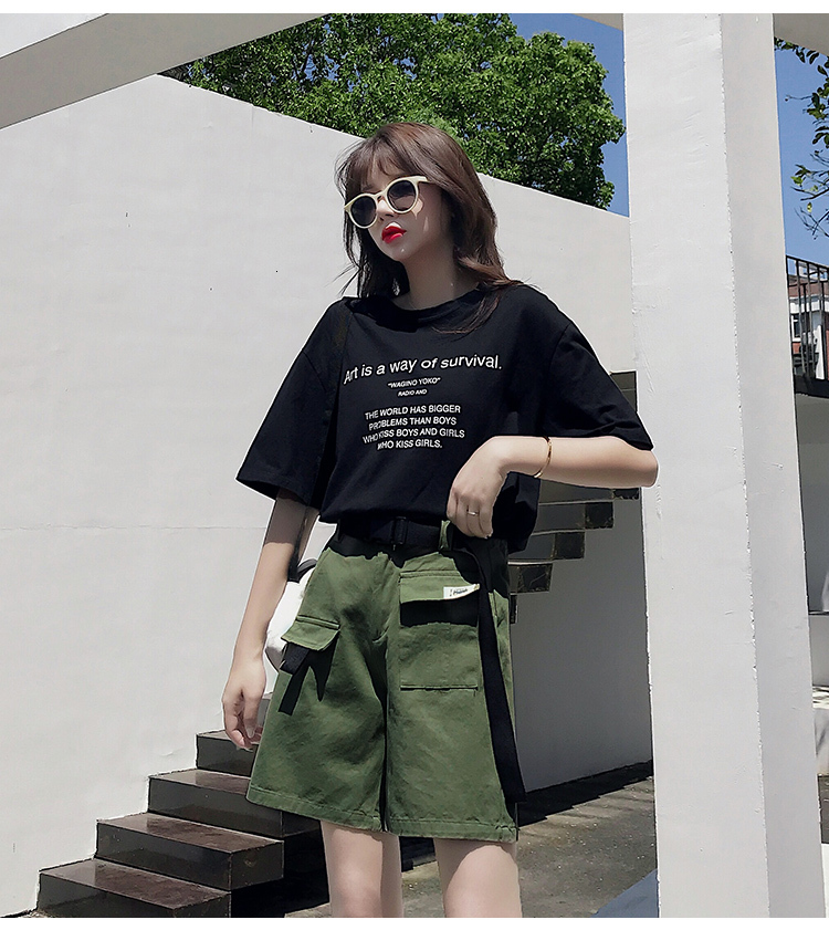 

2021 New Men Aan Women Pant Shorts Casual Plus Size 3xl Korean Cotton Fashion Five Points Trousers Movement Beach Clothing W3ig, Black