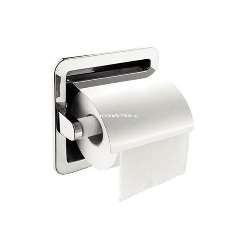 

Toilet Paper Holders Wall Mounted Concealed Tissue Box Stainless Steel Bathroom Holder Dropship