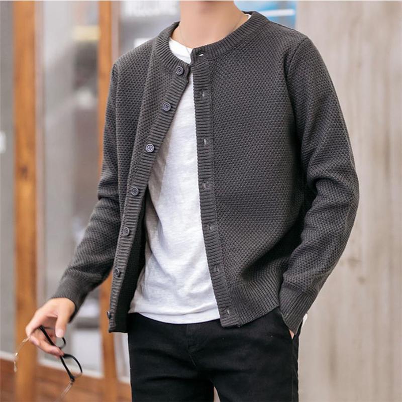 

Men's Sweaters Casual Men Sweatercoat Autumn Knit Cardigan Solid Color Korean Style Fashion Streetwear Wild Male Slim Tops 2021 Knitwear, White;black