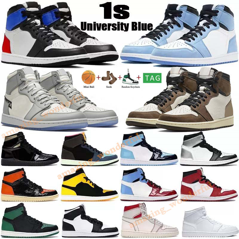 

2022 Mens OG basketball shoes Bordeaux University Blue dark mocha bred shadow UNC twist seafoam men women Sneakers trainers, Box