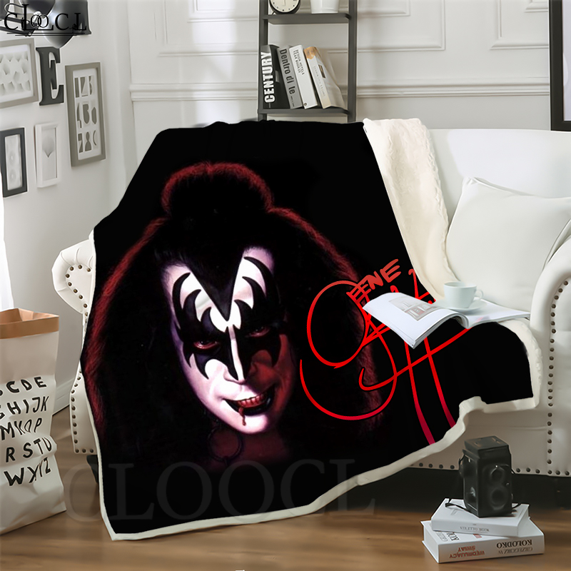

CLOOCL Hot Heavy Metal Kiss Band 3D Print Casual Style Conditioning Blanket Sofa Teens Bedding Throw Blankets Plush Quilt