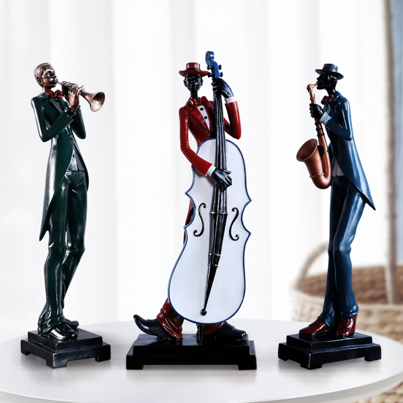 

European Abstract Resin Music Band Statues Home Living Room Decoration Office Desktop Musician Figurines Crafts Wedding Gift