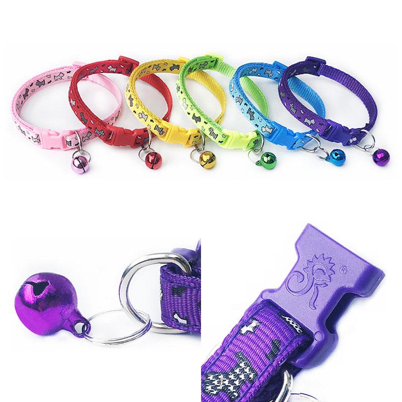

1pc Cat Dog Collar Bell Cartoon Print Neck Strap Polyester Adjustable Buckle Fashion Cute Pet Cats And Dogs Neck Strap