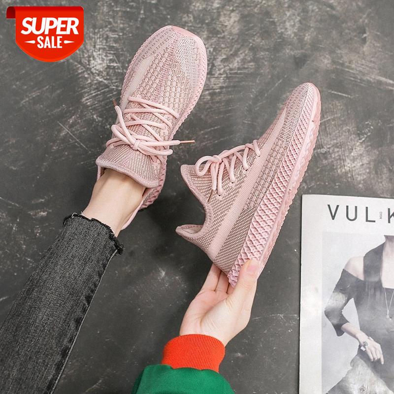 

Fashion Ladies Sneakers Woman Shoes 2021 Summer New Flying Fabric Casual Wild Mesh Breathable Shoes Coconut Womens Running #Pb3v