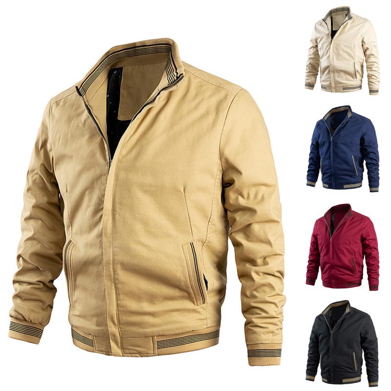 

Men's Jackets 2022 Spring Autumn Casual Solid Fashion Slim Bomber Jacket Men Overcoat Arrival Baseball Mens M-6xl Top, Black;brown