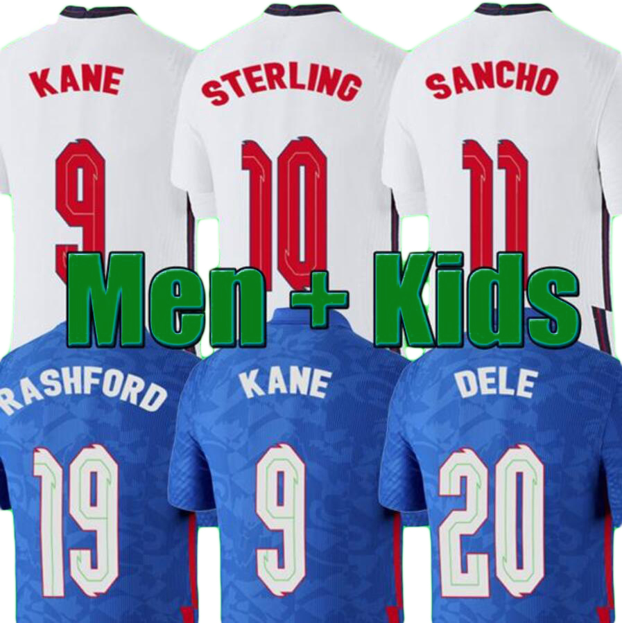 

Top Thailand quality thai soccer jersey 2020 KANE STERLING RASHFORD LINGARD VARDY 20 21 national football shirts men + kids kit uniform, Home kids