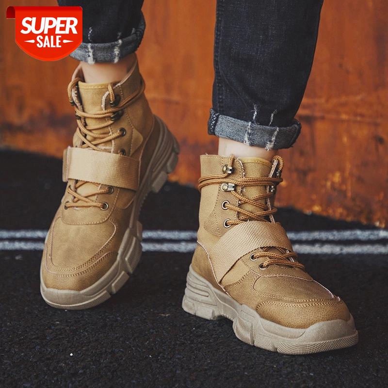 

2020 High Quality Fashion Winter Men's Boots Warm Working Boots Lace Up Men's Desert Round Toe High Top Shoes #VJ9q