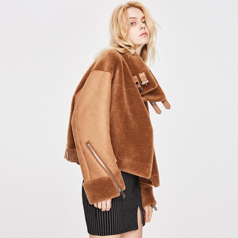 

Women' Wool & Blends Thick Cashmere Winter Coat Zipper Warm Casual Black Short Jacket