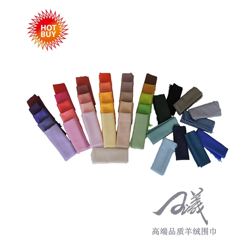 

2021 summer new 40 300 thread single yarn ring cashmere plain color Shawl Scarf Cashmere