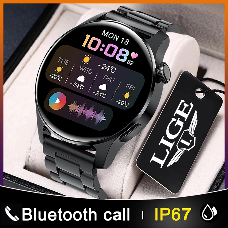 

2021 New Fashion Men Smart Watch Call Pilot Watch IP67 Waterproof Sport Fitness Heart Rate Watch For Android IOS Smart Watchesg, Belt black