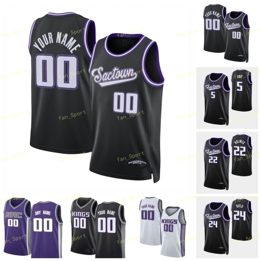 

75th 2022 City Earned Edition Custom De'Aaron 5 Fox Harrison 40 Barnes Buddy 24 Hield Richaun 22 Holmes Tyrese 0 Haliburton Basketball Jersey Men Women, As