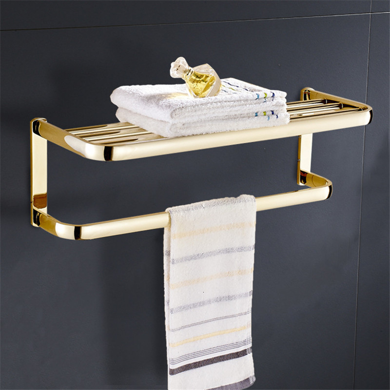 

2021 New Bathroom Rack Gold Fixed Holder Antique Bath Shees Rail Total Brass Wall Mounted Towel Hanger 3vtq, Orange