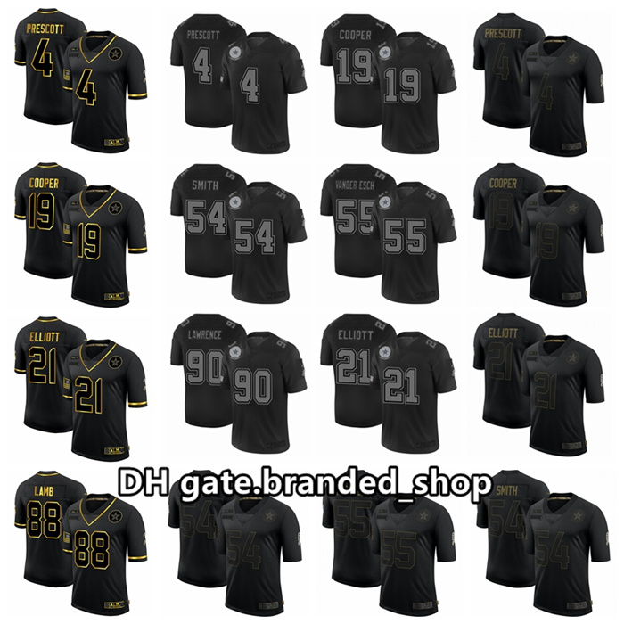 

Dallas Cowboys Dak Prescott Leighton Vander Esch Deion Sanders Amari Cooper Jaylon Smith Salute To Service Golden Limited Jersey, Black;red