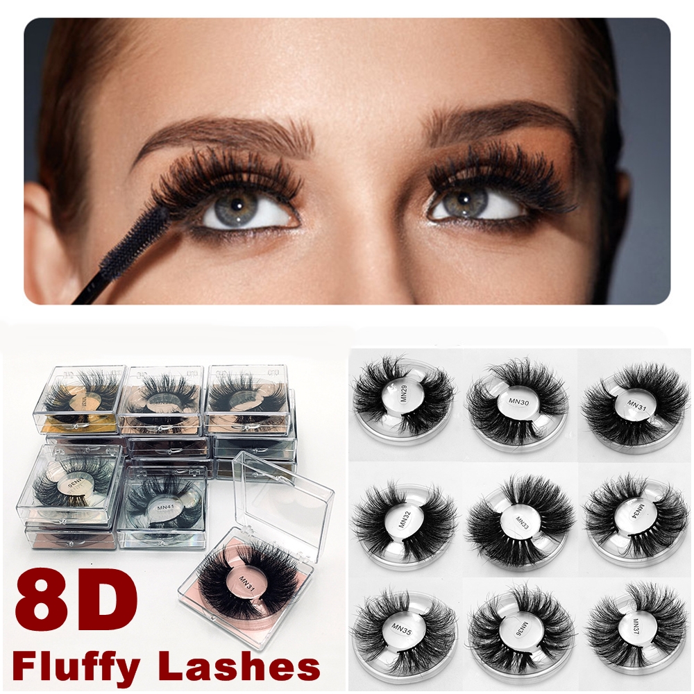 

12 Styles New 8D Mink Eyelashes 25-29 MM Long Dramatic Fluffy Thick Mink Eyelash False Eyelashes Big Volumn Curl Crisscross 5D Mink Lashes