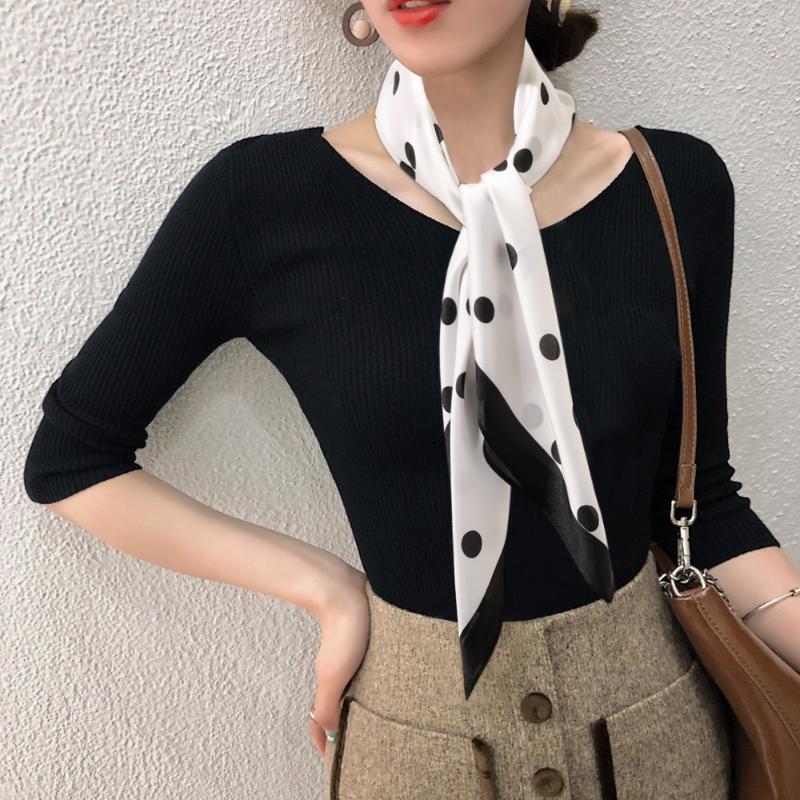 

Scarves Women Silk Scarf Printing Imitation Simple Stylish Decoration Kerchief Professional Satin Lady Accessories Hair Tie