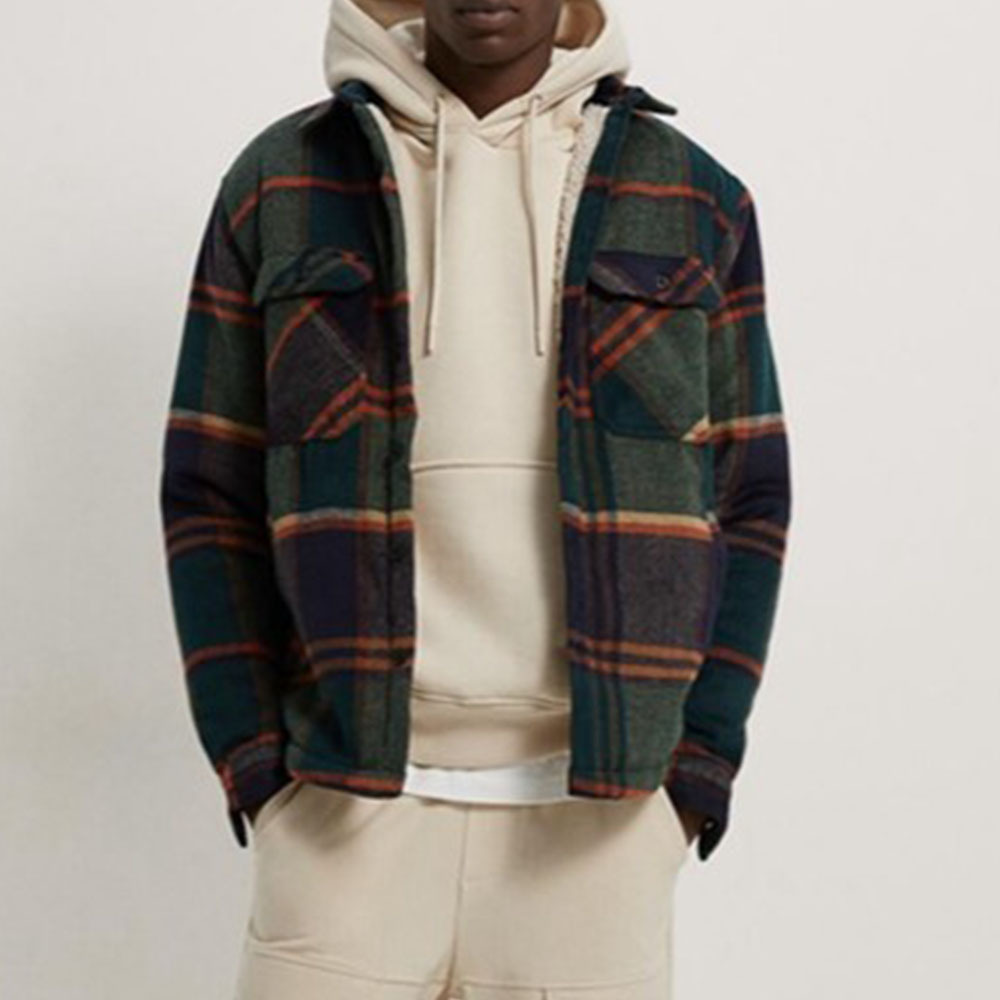 

Za Plaid Jacket Mens Autumn Winter Casual Fleece Thick Shirt Lapel Warm Slim Fit Shirt Coats Male Coat