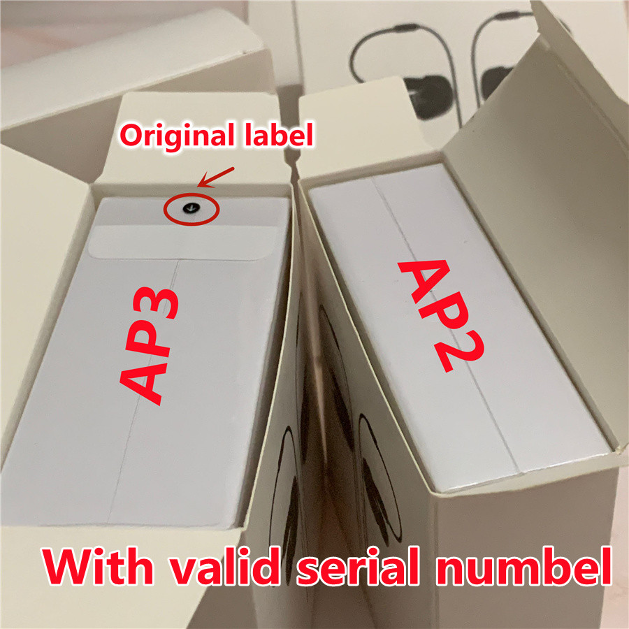 

DHL Newest with Valid Serial Number 2/3 Wireless Charging Case Renamed H1 chip Earbuds Earphones Bluetooth US UK Version Headphones with GPS