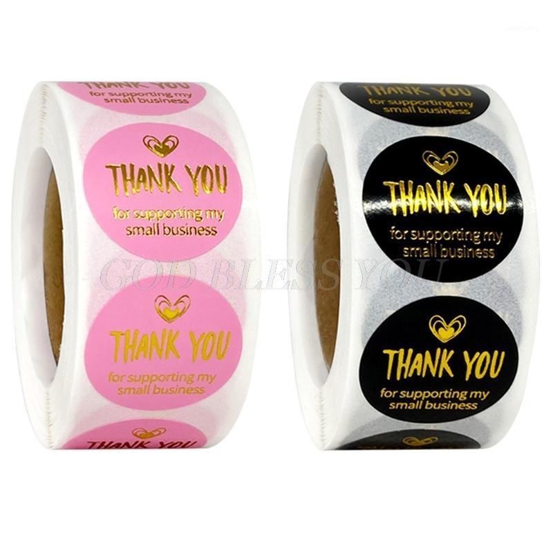 

Party Decoration 500pcs Thank You For Supporting My Small Business Stickers Bronzing Seal Label Gift Baking Package Drop