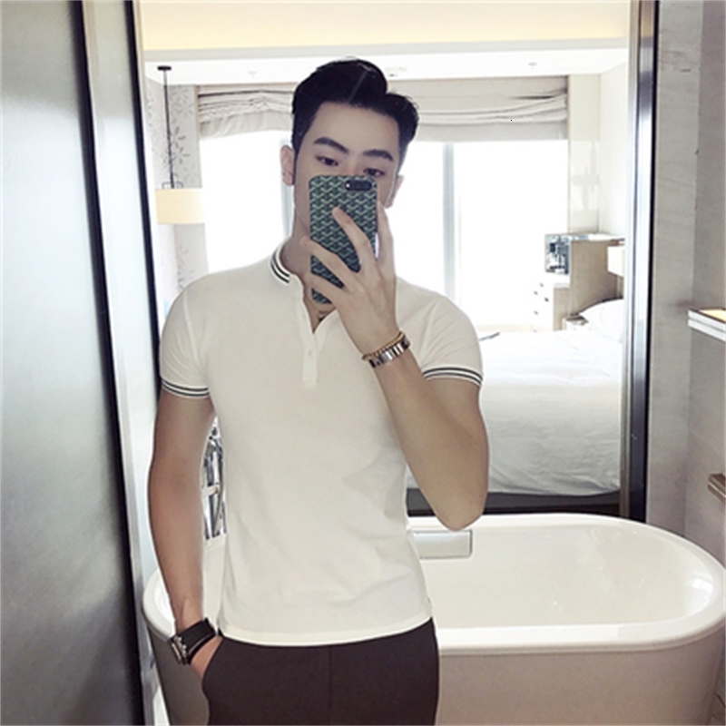 

2021 New Short-sleeved T-shirt Men's Tide Brand Summer Thin Section Slim Mulberry Silk Compassionate Korean Version 5xen